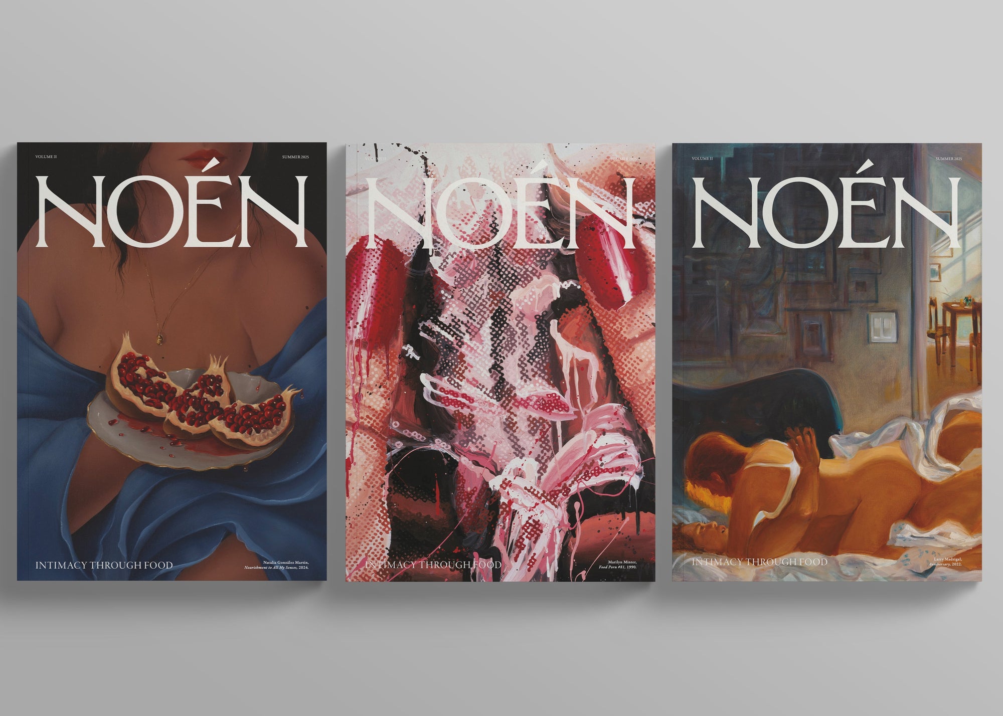 NOÉN Volume 2 covers with three different intimate artists.