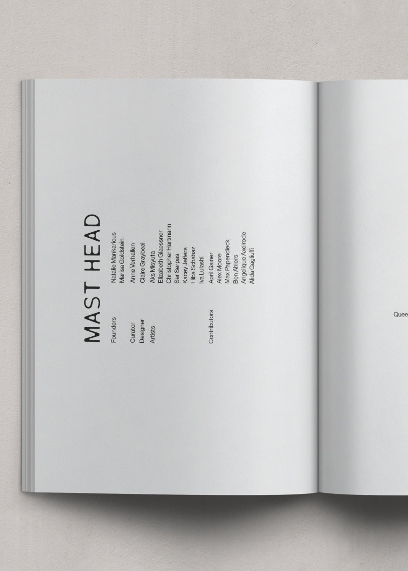 Magazine masthead page with team credits